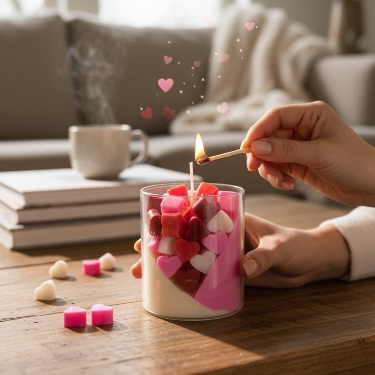 Love Hearts Candle