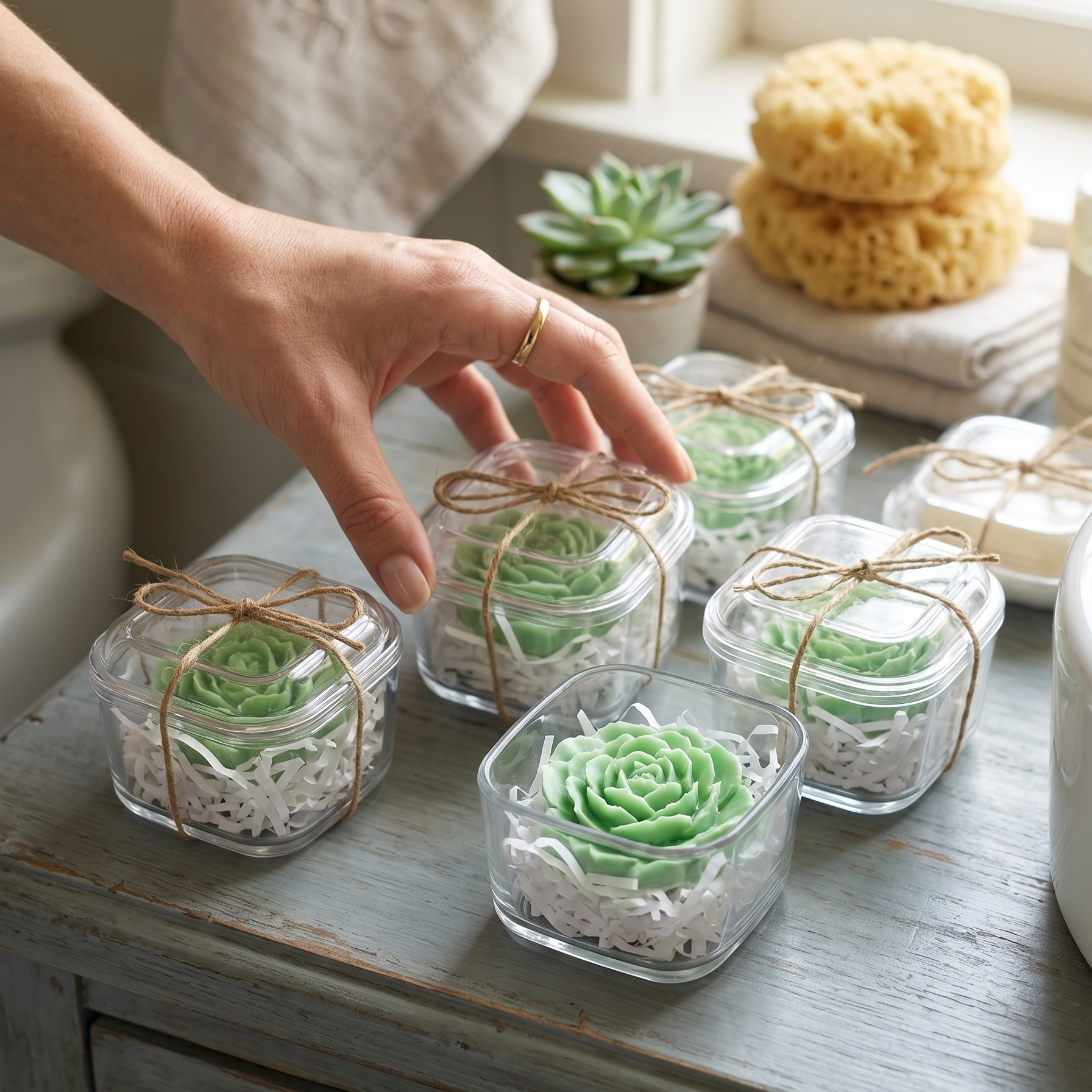 Rose Bloom Candle Favor