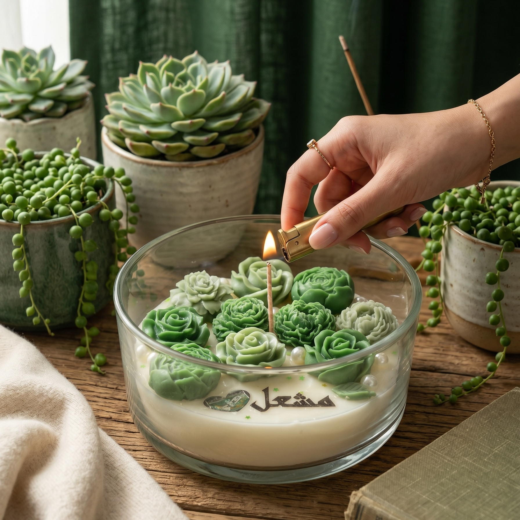 Golden Blossom Candle Bowl