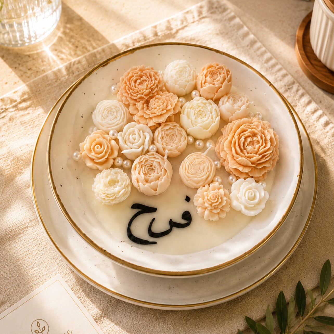 Personalized Floral Candle Bowl
